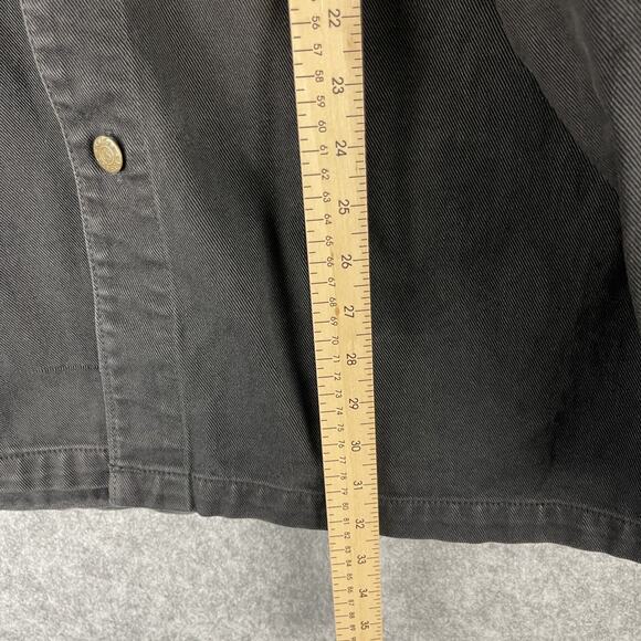 VTG Color Street Denim Jacket Shacket Men XL Black Workwear Utility Grunge Heavy - Picture 10 of 15